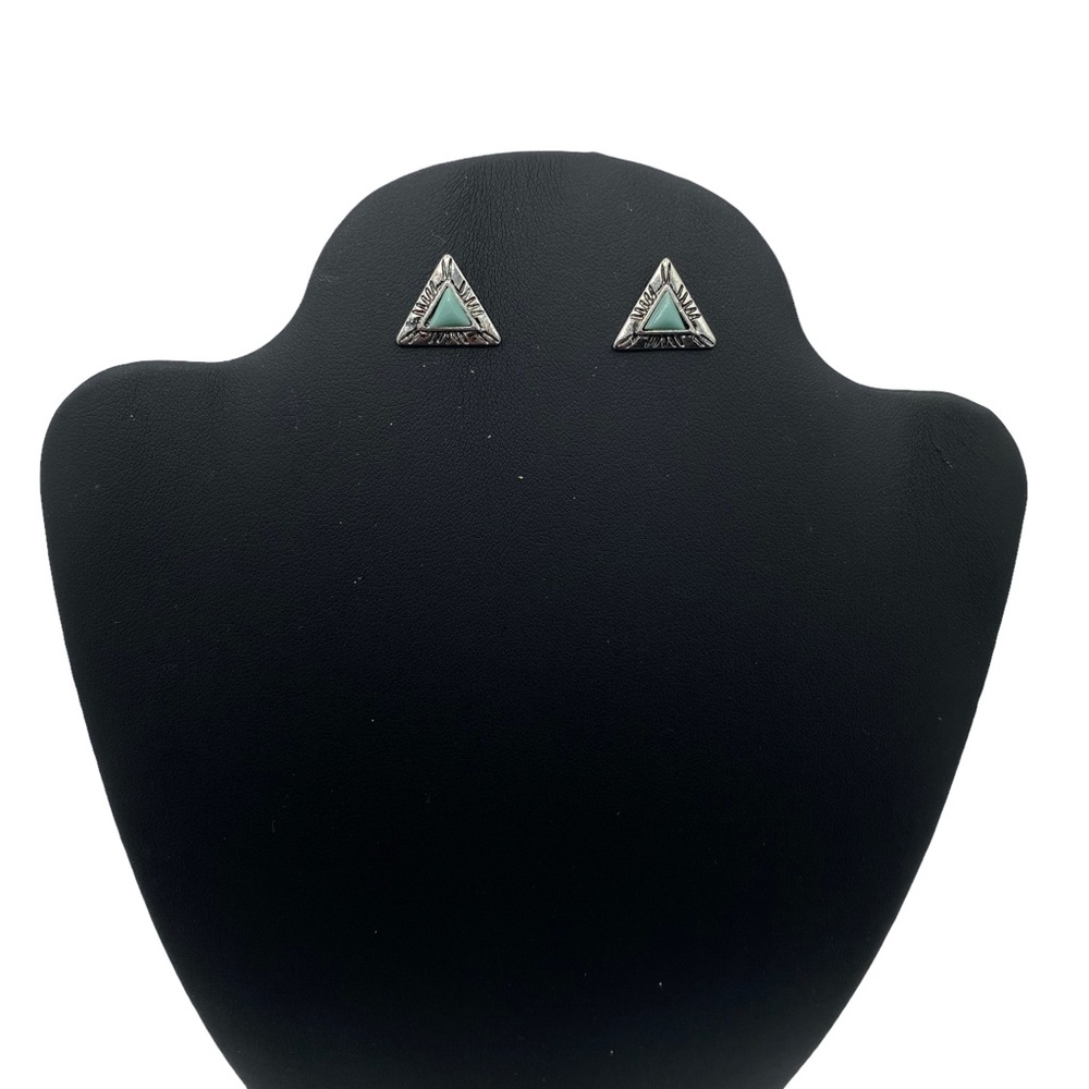 Kohl's Small Triangle Turquoise Boho Bohemian Earrings